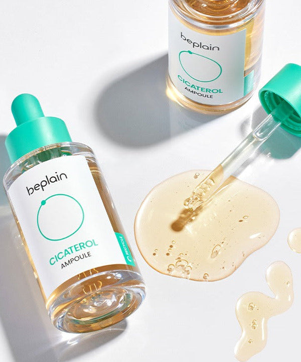 BEPLAIN Cicaterol Ampoule 30ml with dropper and serum on white surface