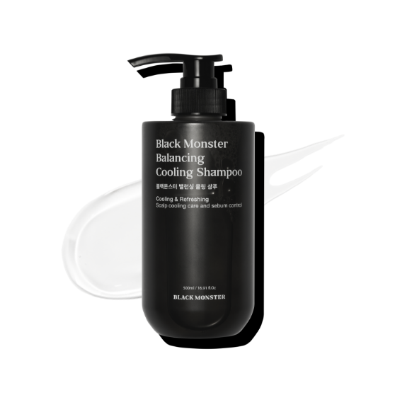 BLACK MONSTER Balancing Cooling Shampoo 500ml by Gentleman Korea – Korean men’s cooling scalp shampoo, 500ml bottle