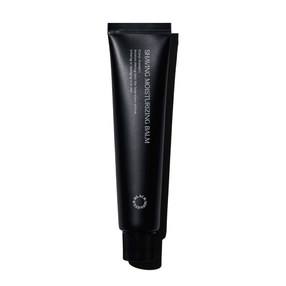 BLACK MONSTER Shaving Moisture Balm in sleek black tube, Gentleman Korea export-quality men’s shaving balm for hydration and soothing
