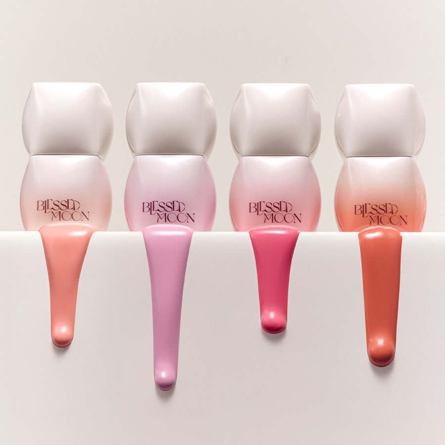 BLESSED MOON Veil Melting Color Blush in various shades displayed elegantly