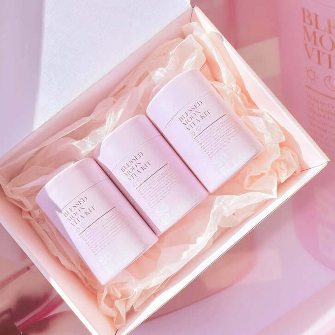 BLESSED MOON Water Kit in elegant packaging, showcasing luxurious skincare products. Perfectly designed for optimal skin hydration.
