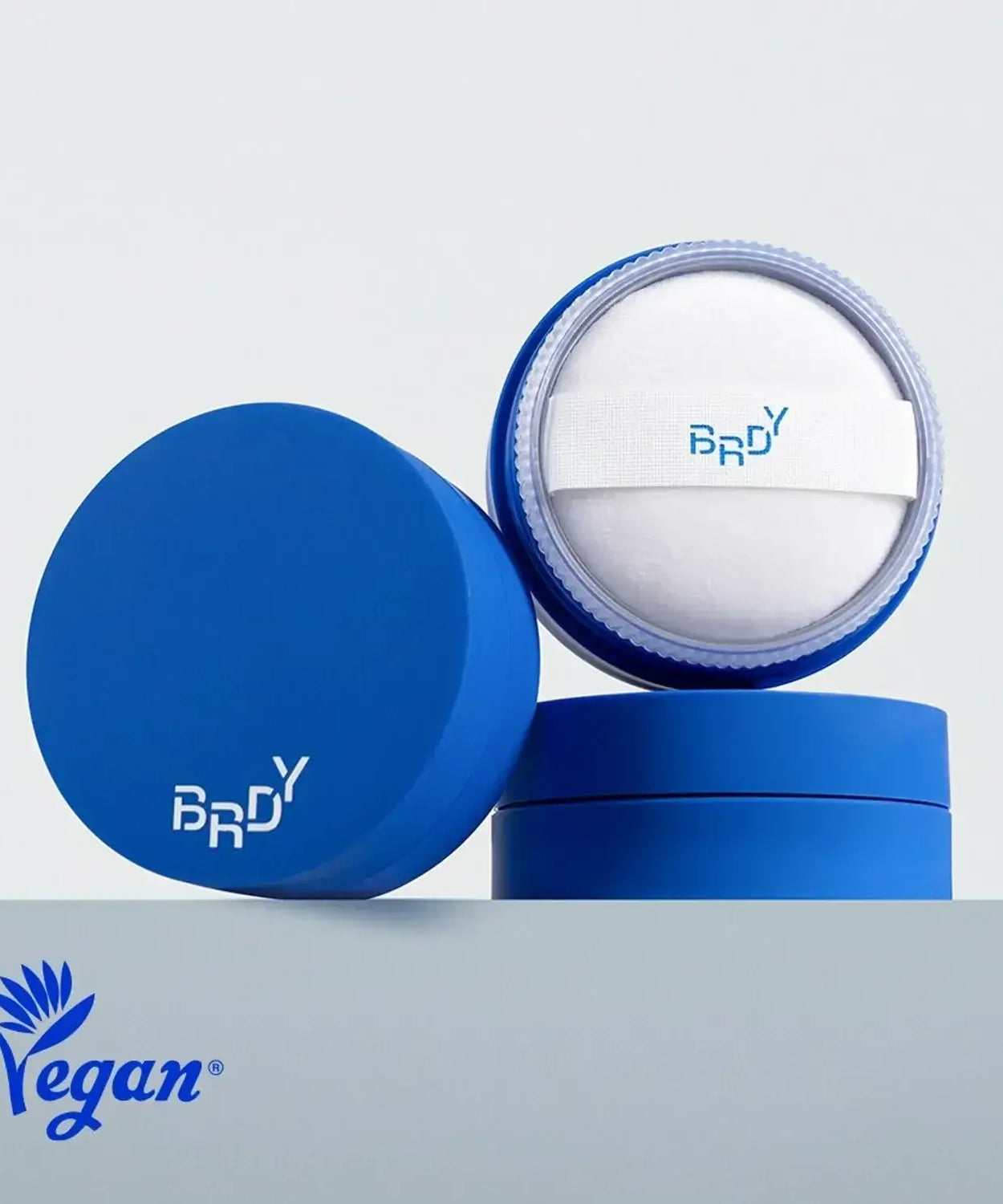 B.READY Blue Sebum Powder in blue container with vegan label