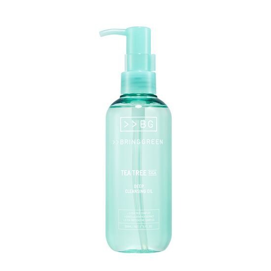 BRINGGREEN Tea Tree Cica Deep Cleansing Oil 200mL bottle with pump dispenser