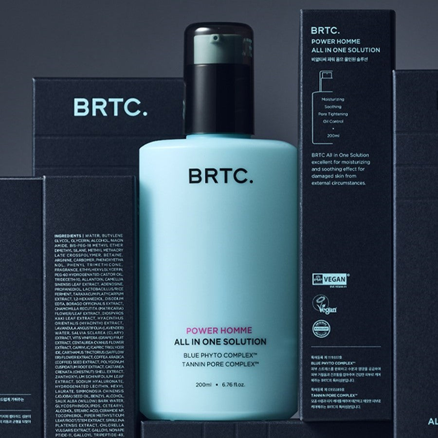 BRTC Power Homme All In One Solution 200ml bottle for men by Gentleman Korea, Korean skincare for gentleman