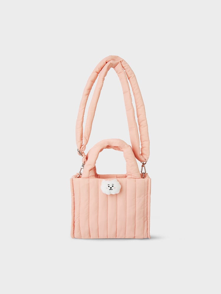 BT21 Rj Quilted Bag With Face Plush Badge Winter Edition