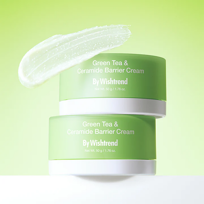 BY WISHTREND Green Tea & Ceramide Barrier Cream 50g in packaging