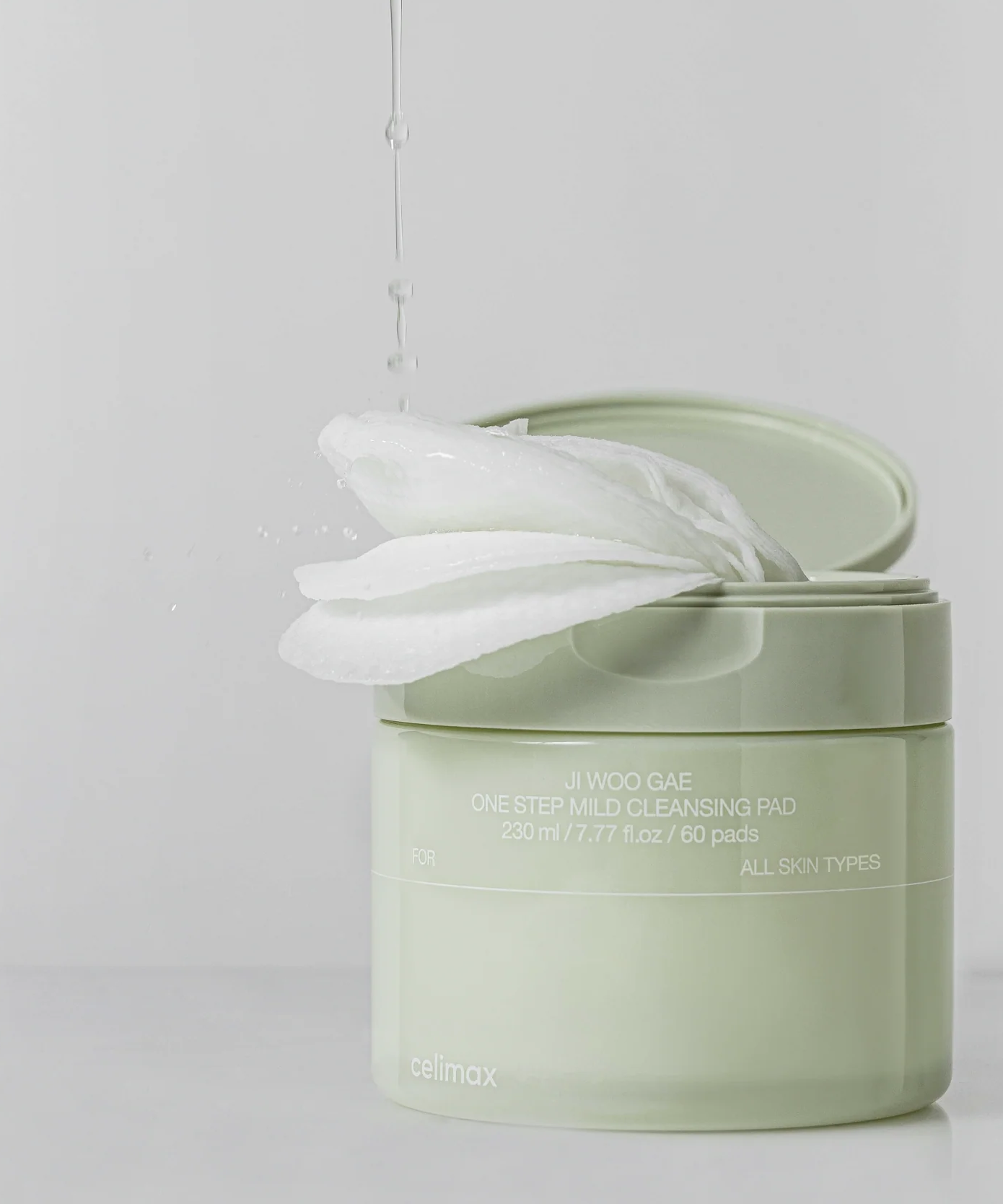 CELIMAX Ji Woo Gae One Step Mild Cleansing Pad 60 pads in green container