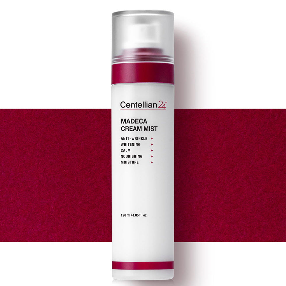 CENTELLIAN 24 Madeca Cream Mist 120ml product image with anti-wrinkle, whitening, calming, nourishing, and moisturizing features.