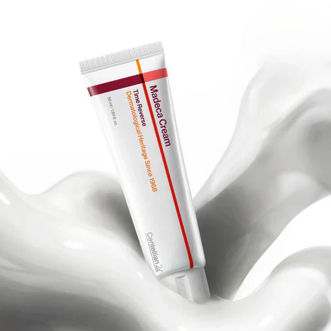 CENTELLIAN 24 Madeca Cream Time Reverse 50ml tube on a textured background