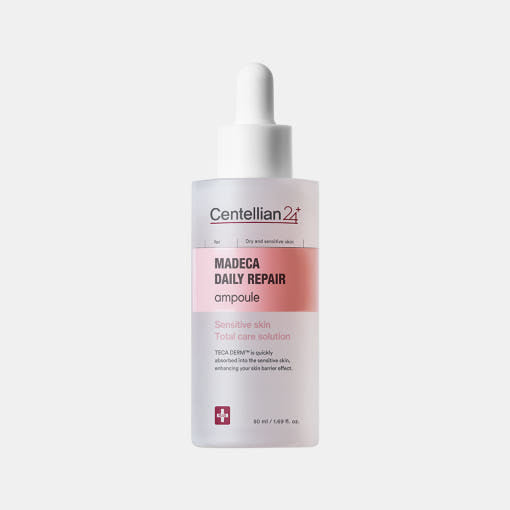 CENTELLIAN 24 Madeca Daily Repair Ampoule 50ml bottle with dropper for sensitive skin care.