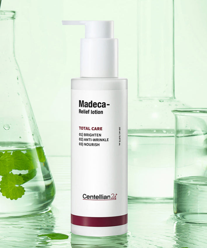 CENTELLIAN 24 Madeca Relief Lotion 150ml bottle with green background and natural elements