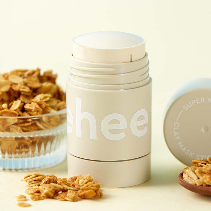 CHARMZONE Teeheehee Soothing Oat Clay Mask Stick 35g - Gentleman Korea product image of oat clay mask stick with oats