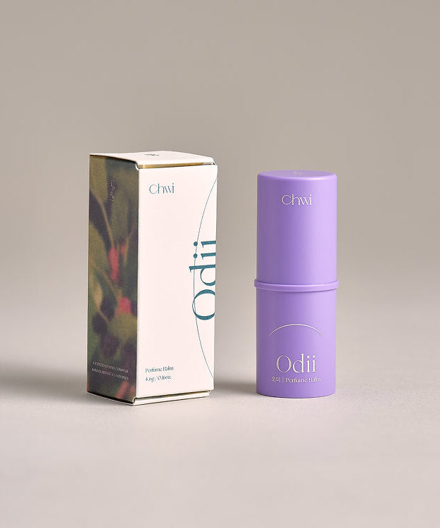 CHWI (CHI) Odii Parfume Balm 4.6g displayed with box, showcasing elegant packaging and design.