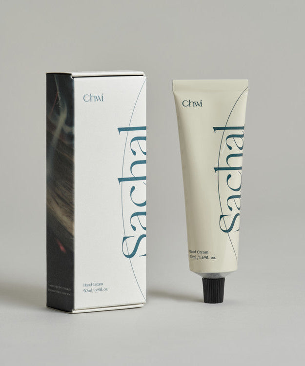CHWI (CHI) Sachal Hand Cream 50ml tube and box on a neutral background