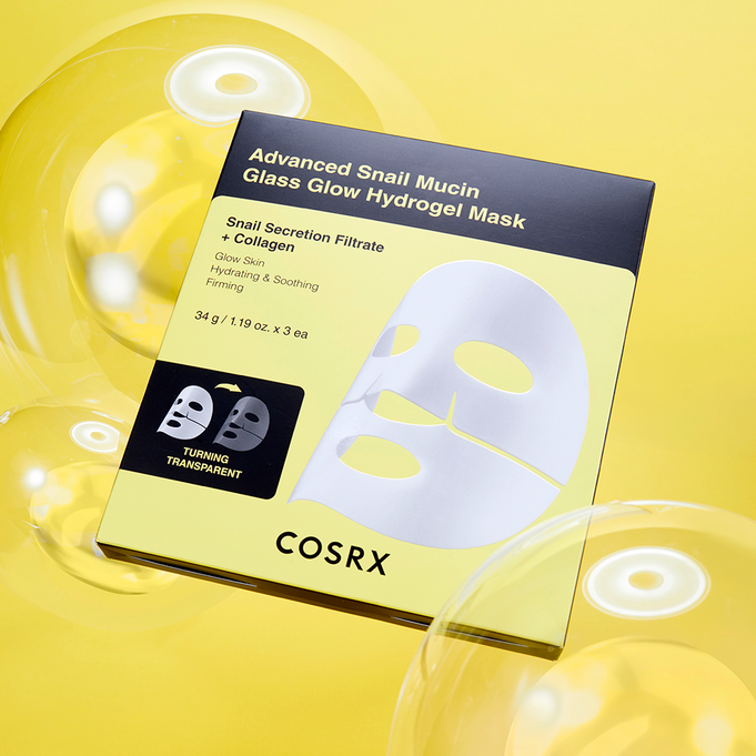 COSRX Advanced Snail Mucin Glass Glow Hydrogel Mask (3 mask) | Kool Seoul