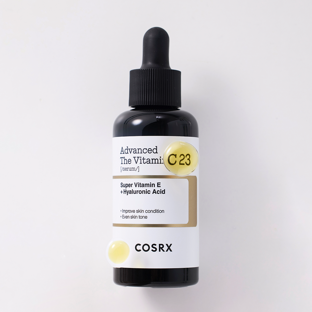 COSRX Advanced The Vitamin C 23 Serum bottle with dropper on a white background