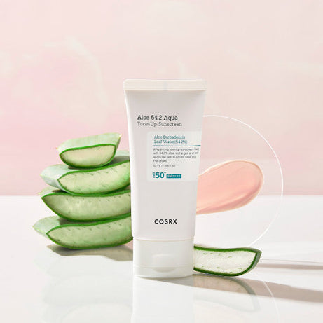 COSRX Aloe 54.2 Aqua Tone-Up Sunscreen SPF50+ PA++++ 50ml available on Koolseoul.com, your Korean Eshop from Seoul !