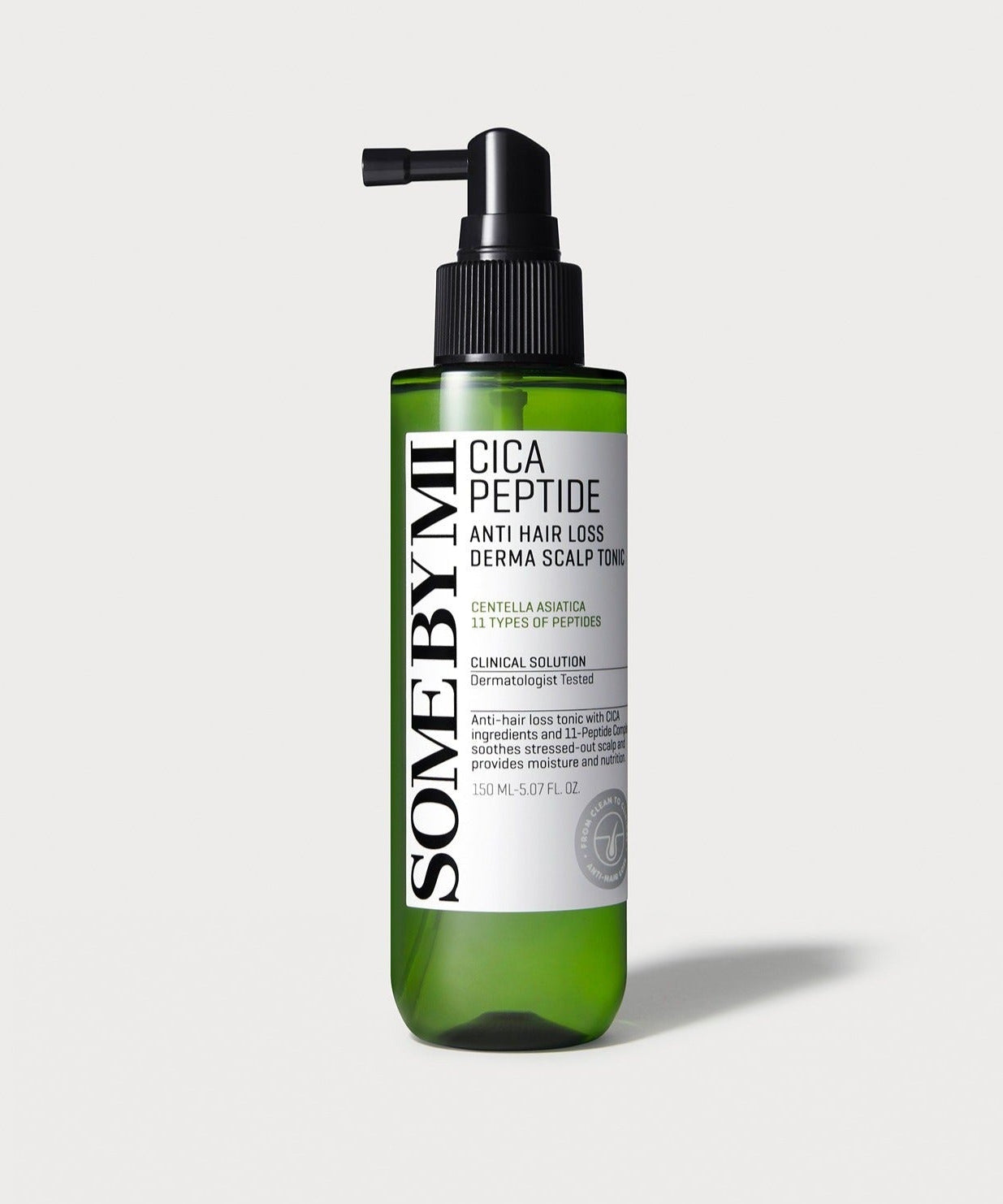 Image of SOME BY MI Cica Peptide Anti Hair Loss Tonic 150ml bottle with a spray nozzle.