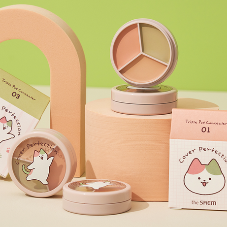 THE SAEM  Cover Perfection Triple Pot Concealer - Cat Edition