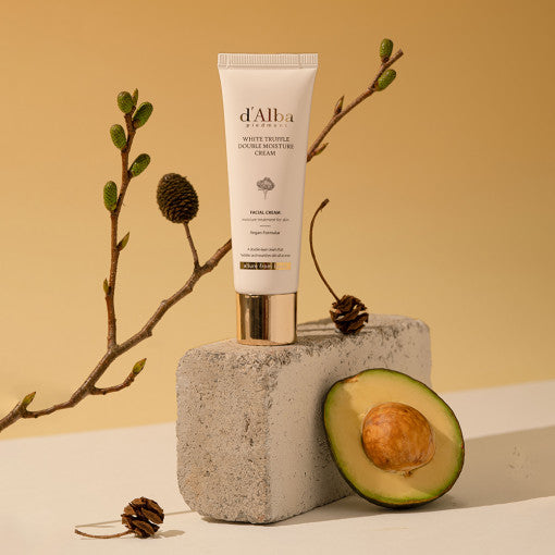 D'ALBA Vegan Double Cream Tube Type 60ml with avocado and floral decor