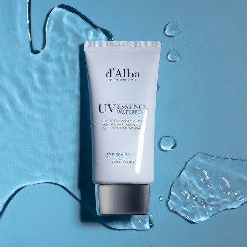 D'ALBA Vegan Waterfull Essence Suncream 50ml disponible sur Ma petite Coree, ton Eshop 100% K-beauty en direct de Seoul