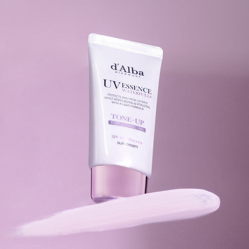 D'ALBA Vegan Waterfull Purple Tone-Up Suncream 50ml disponible sur Ma petite Coree, ton Eshop 100% K-beauty en direct de Seoul