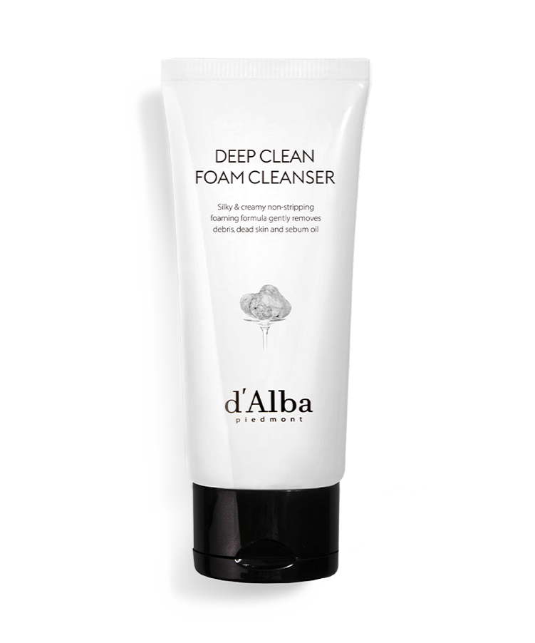 D'ALBA White Truffle Deep Clean Foam Cleanser 80ml tube packaging.