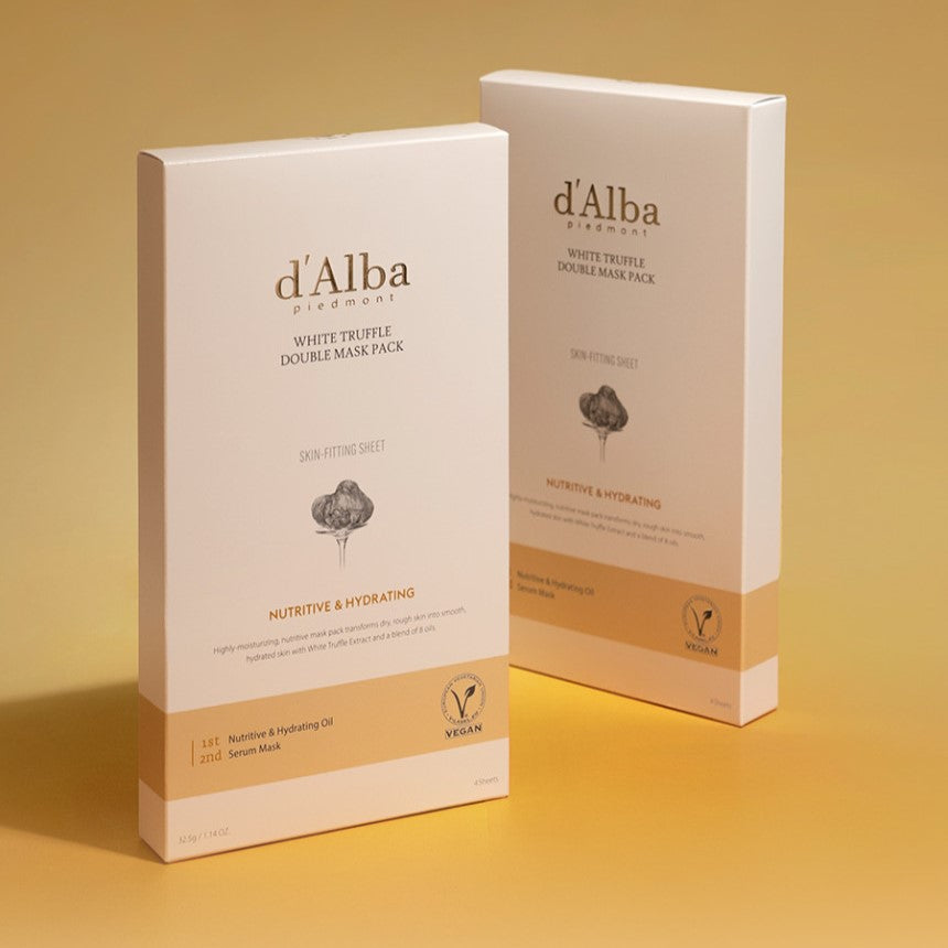 D'ALBA White Truffle Double Mask Pack [Nutritive/ Hydrating] (4 Sheets)