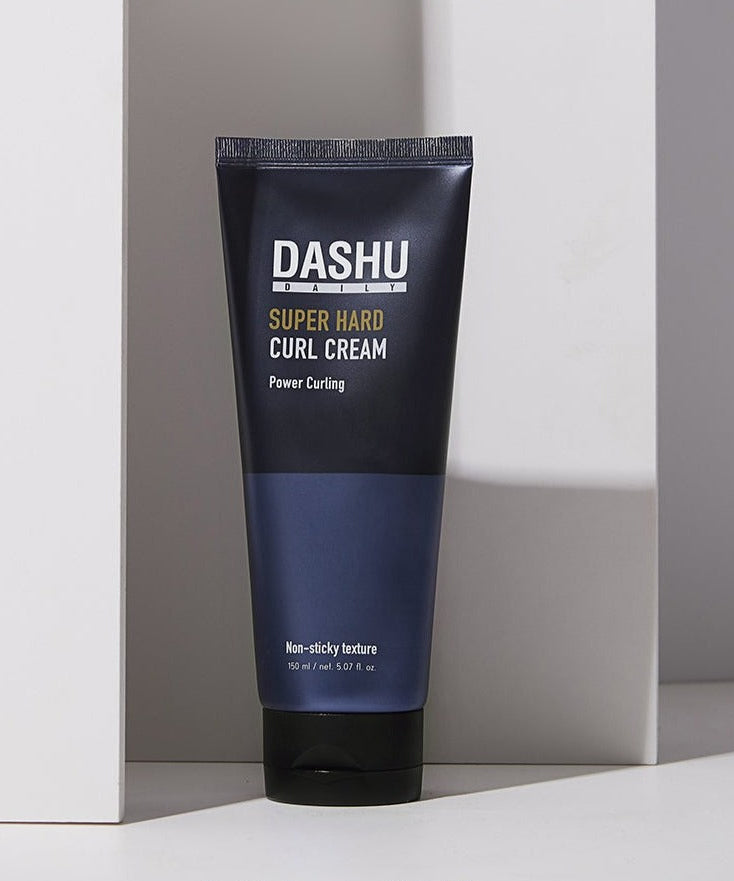 DASHU Super Hard Curl Cream 150ml tube product shot by Gentleman Korea - men's styling cream for strong curl hold