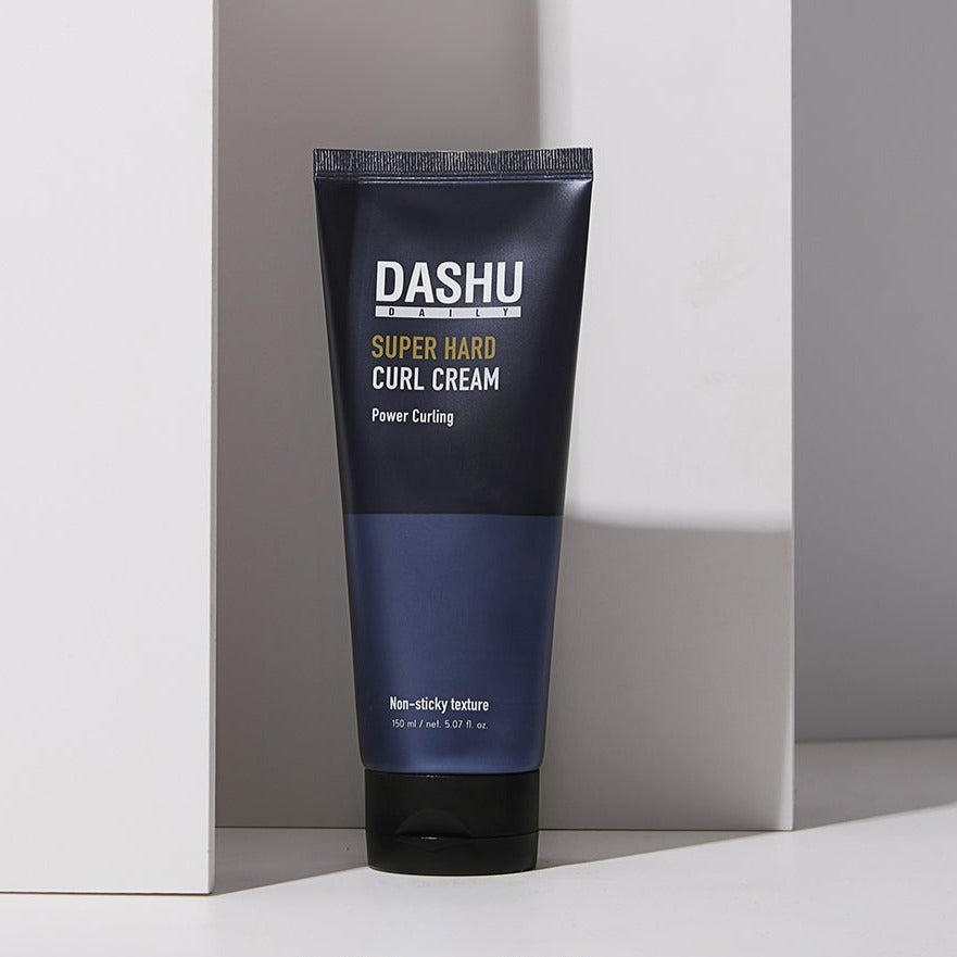 DASHU Super Hard Curl Cream 150ml tube product shot by Gentleman Korea - men's styling cream for strong curl hold
