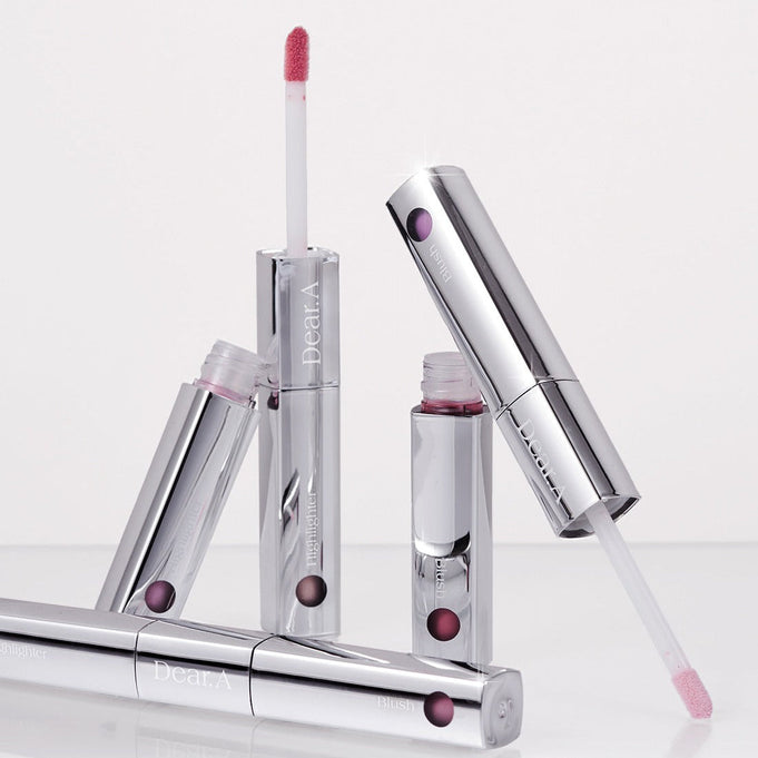 DEAR.A Blush & Beam Dual Stick makeup with sleek design and pink hues for vibrant beauty looks.