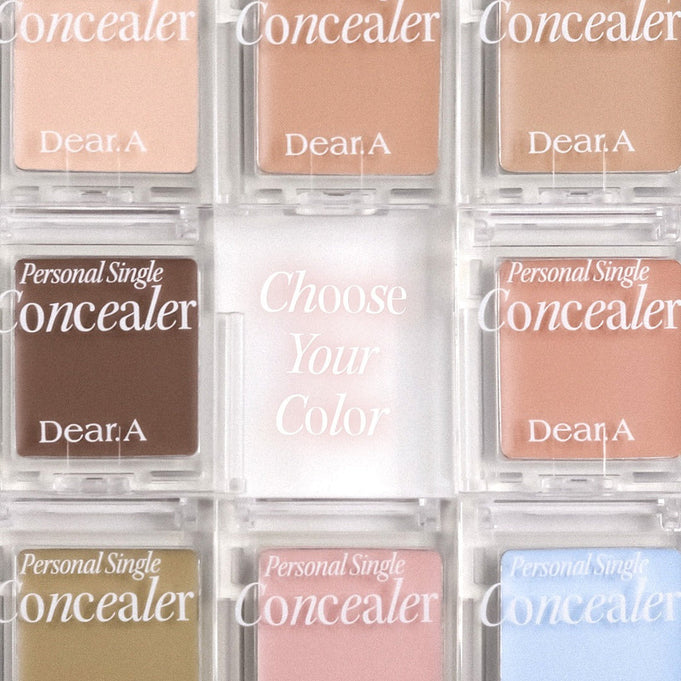 DEAR.A Single Concealer 10 Colors palette showcasing diverse shades for personalized makeup.