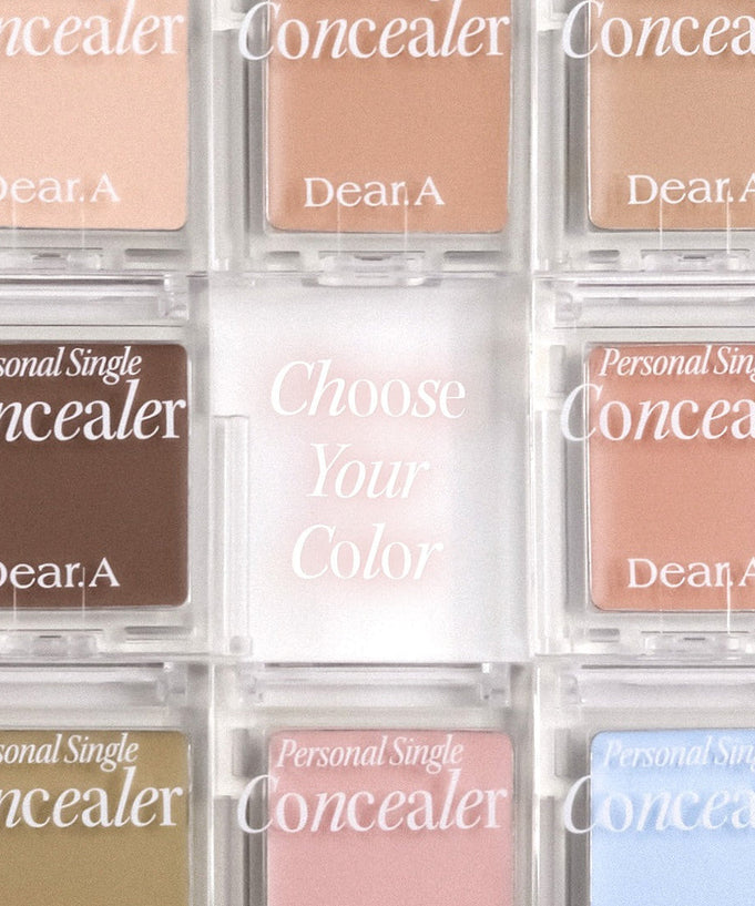 DEAR.A Single Concealer 10 Colors palette showcasing diverse shades for personalized makeup.