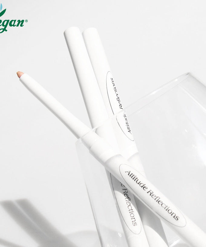 DEAR.A Slim Tip Cute Eyes Maker white pencils in a glass with vegan label