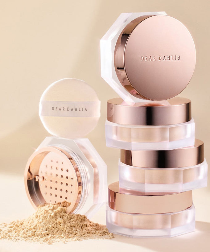 DEAR DAHLIA Skin Paradise Soft Velvet Finishing Powder in elegant packaging, showcasing luxurious beauty product for flawless finish.
