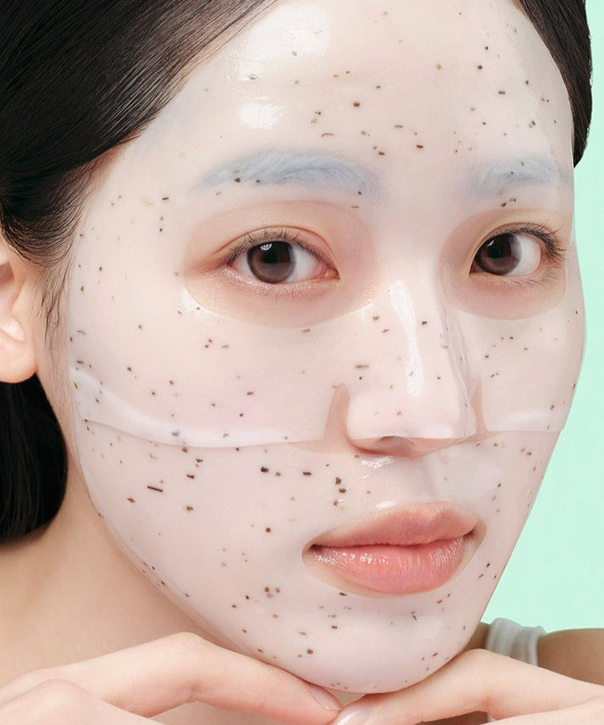 Person wearing DR.G Red Blemish Hyal Cica Cooling Gel Mask 1 Sheets for skincare