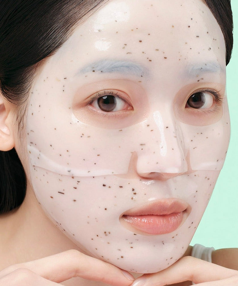 Person wearing DR.G Red Blemish Hyal Cica Cooling Gel Mask 1 Sheets for skincare