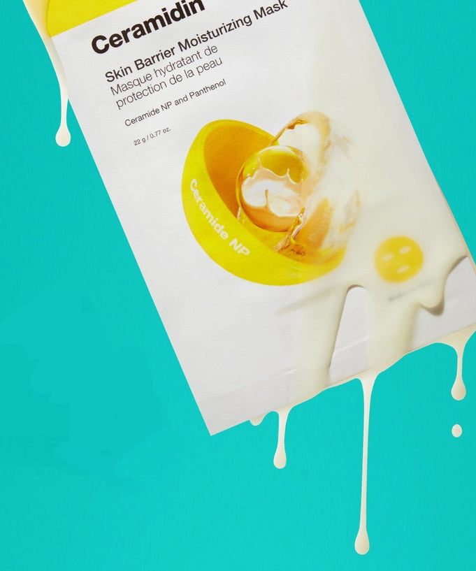 DR.JART+ Ceramidin Skin Barrier Moisturizing Mask with natural fibers and ceramides, hypoallergenic ultra-hydrating sheet mask.