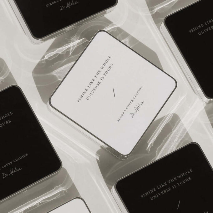 Top view of DR.ALTHEA Aurora Cover Cushion 15g packaging showcasing elegant design