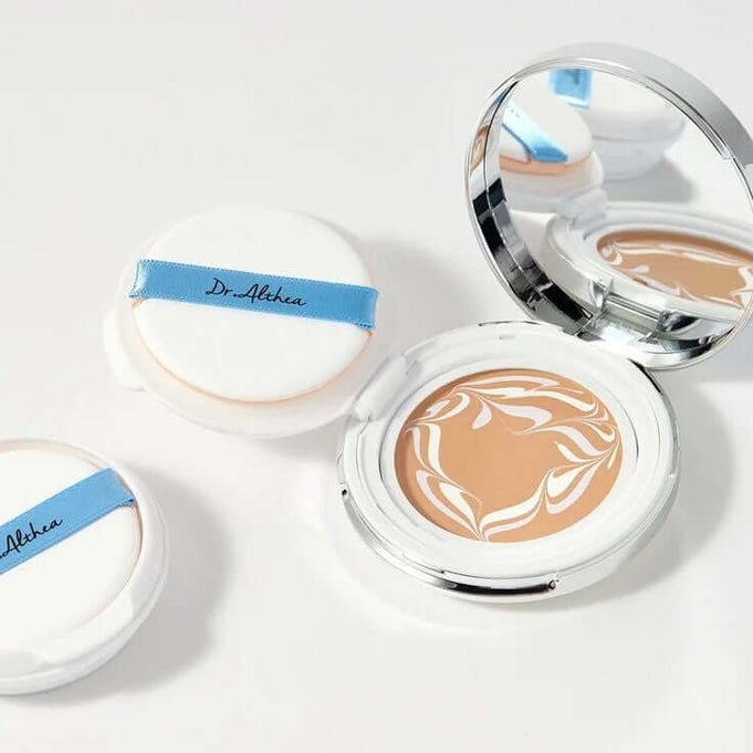 DR.ALTHEA Double Serum Night Foundation 12g with compact and makeup sponge pad