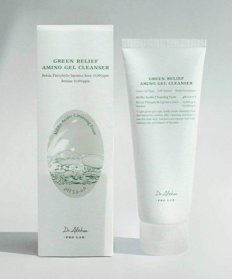 DR.ALTHEA Green Relief Amino Gel Cleanser 100ml bottle and box packaging