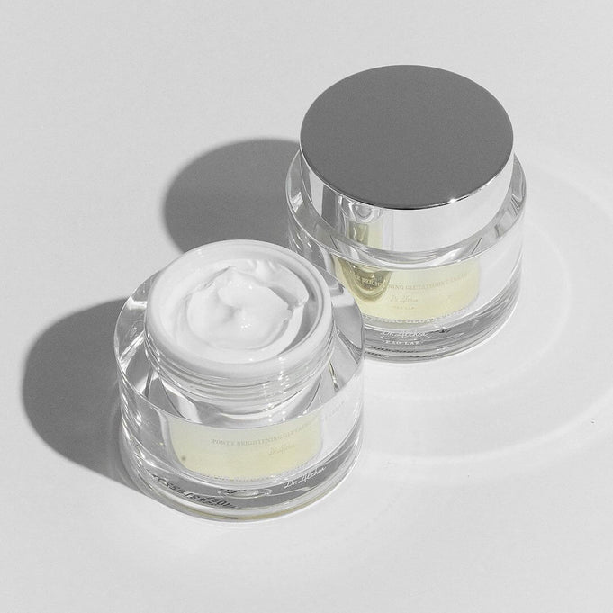 DR.ALTHEA Niathion Cream 30ml in elegant glass jars with silver lids, showcasing the premium skincare product's luxurious texture.