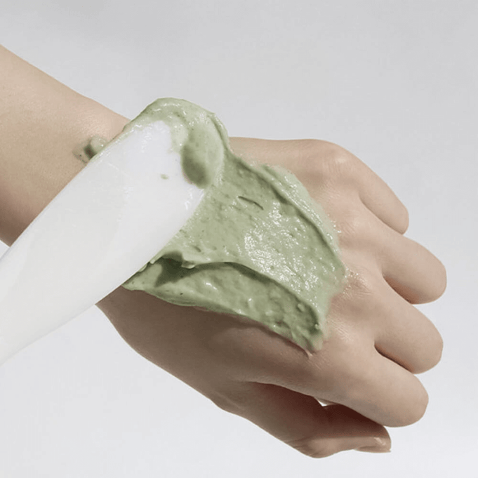 Application of DR.ALTHEA Premium Cica Modeling Mask Set (5ea) on hand for soothing and moisturizing skincare routine.