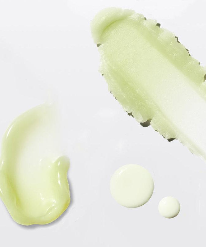 Texture of DR.G Green Deep Pore Cleansing Balm showing creamy consistency on a white background