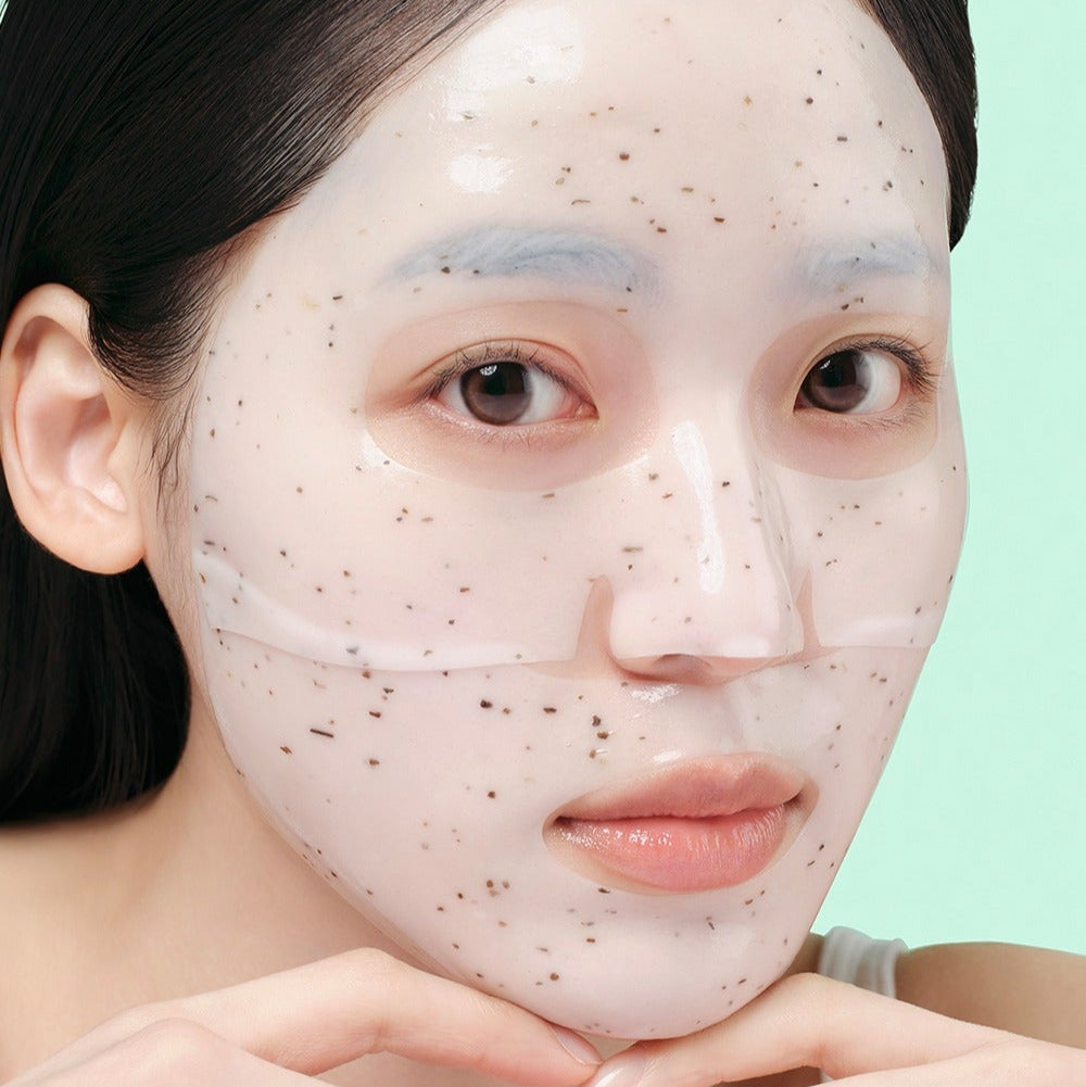 Person wearing DR.G Red Blemish Hyal Cica Cooling Gel Mask 1 Sheets for skincare