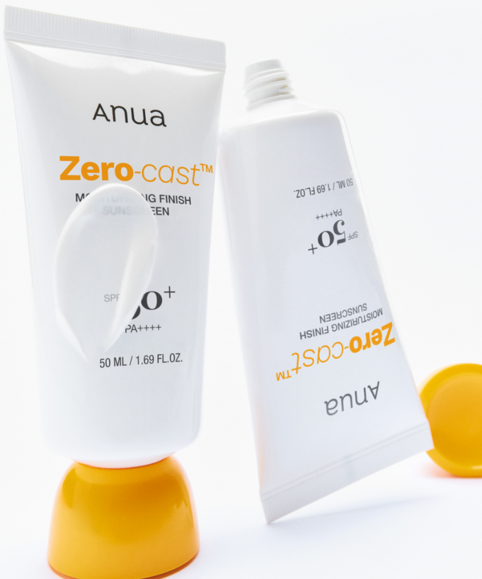 ANUA Daily Transparent Moisture Sunscreen 50ml tube design with orange cap on white background.