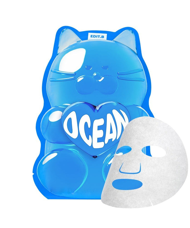 EDIT.B Waterfull Gumi Mask Ocean featuring a playful packaging design against a white background.