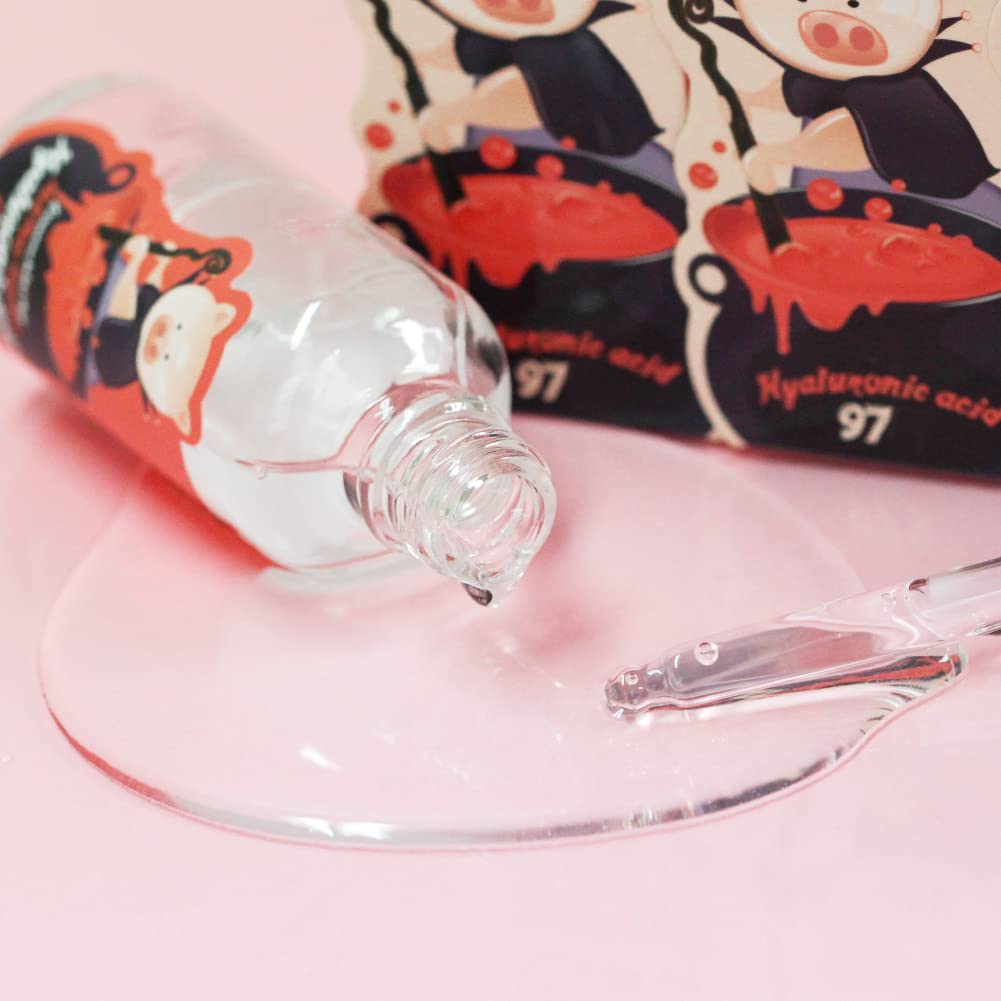ELIZAVECCA Witch Piggy Hell-Pore Control Hyaluronic Aid 97 50ml serum bottle with liquid and box in the background