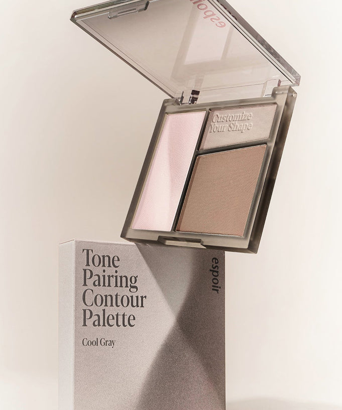 ESPOIR Tone Pairing Contour Palette in Cool Gray, showcasing two contour shades for face shaping.