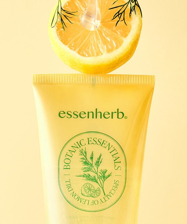 ESSENHERB Lemon Dill Glazed Gel Cleanser 150ml with lemon and dill decoration